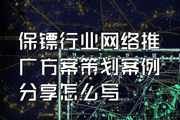 保鏢行業(yè)網(wǎng)絡推廣方案策劃案例分享怎么寫