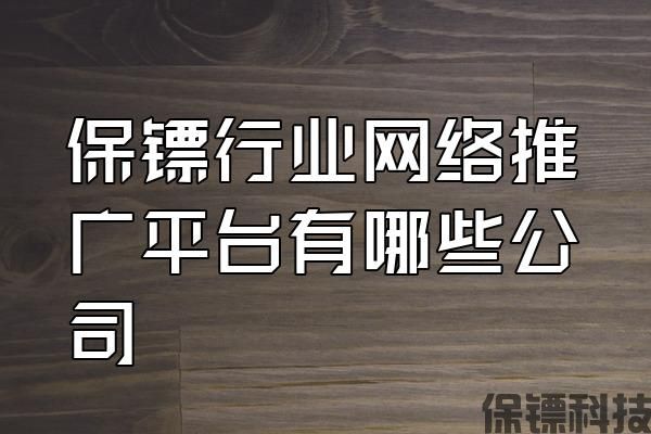 保鏢行業(yè)網(wǎng)絡(luò)推廣平臺(tái)有哪些公司