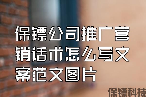 保鏢公司推廣營銷話術(shù)怎么寫文案范文圖片