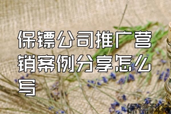 保鏢公司推廣營銷案例分享怎么寫