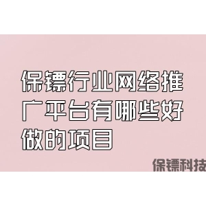 保鏢行業(yè)網絡推廣平臺有哪些好做的項目