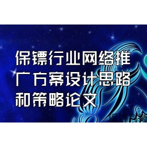 保鏢行業(yè)網(wǎng)絡(luò)推廣方案設(shè)計(jì)思路和策略論文