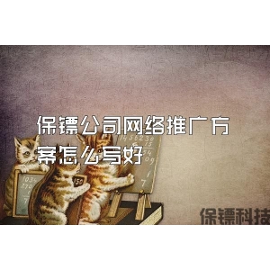 保鏢公司網絡推廣方案怎么寫好